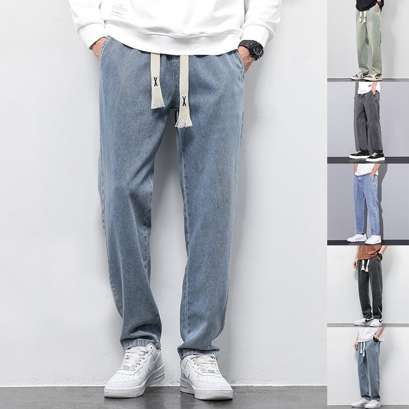 Men's Summer Loose Wide Leg Denim Jeans Pants