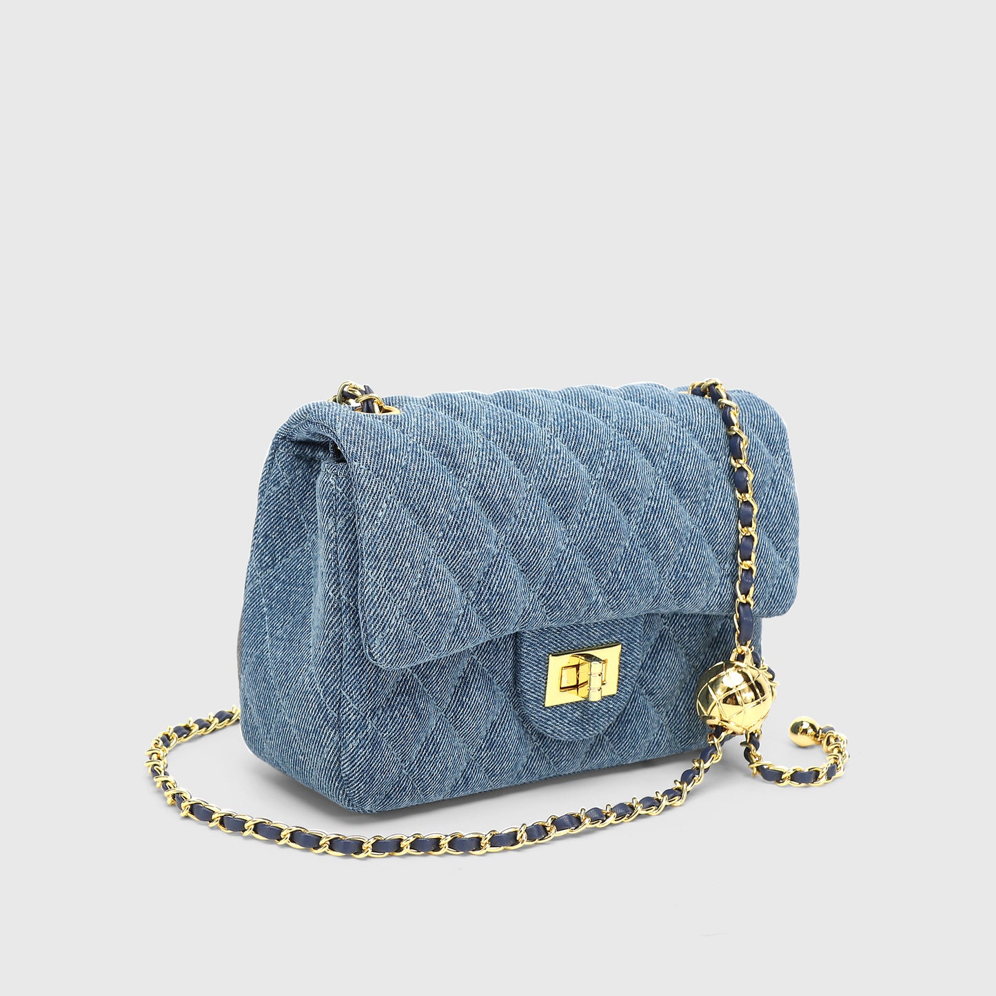 Denim Golden Ball Chain Bag Foreign Style