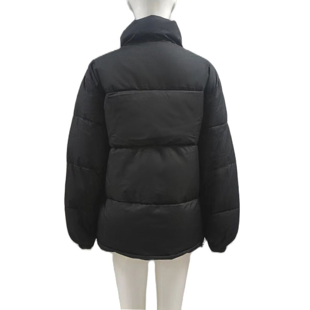 Women’s Winter Casual Windproof Down Cotton Thickened Jacket Solid Outwear