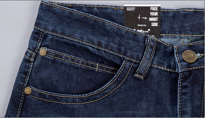 Men's Dark Blue Slim Straight Jeans Fall Winter