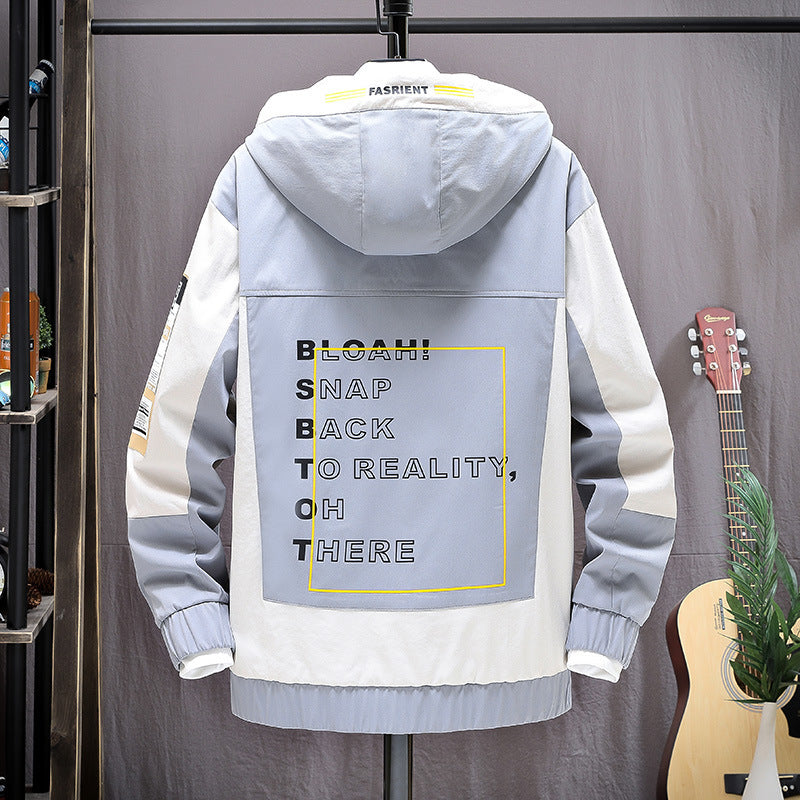 Men's Loose Casual Collarless Printed Polyester Top
