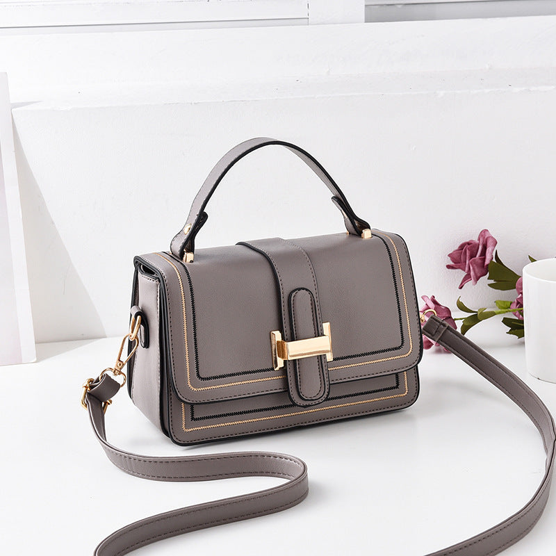 Sac bandoulière en cuir véritable petit format carré pour femme