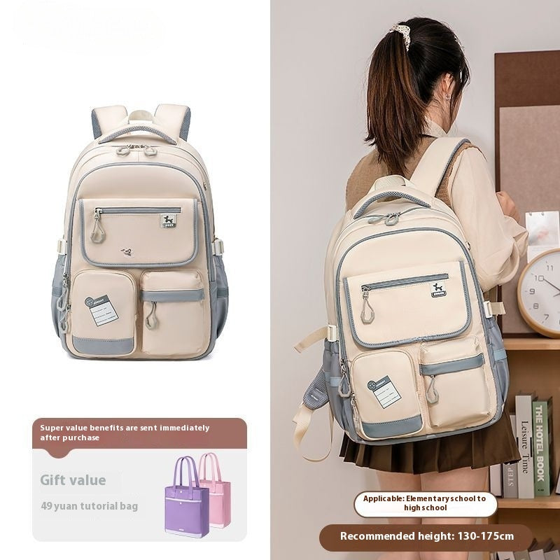 Lightweight Large Capacity Spine Protection Backpack for Girls