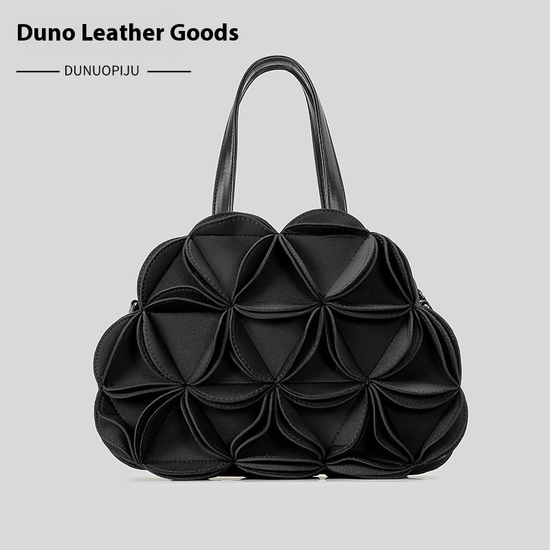 Flower-Shaped Portable PU Stitching Bag for Women