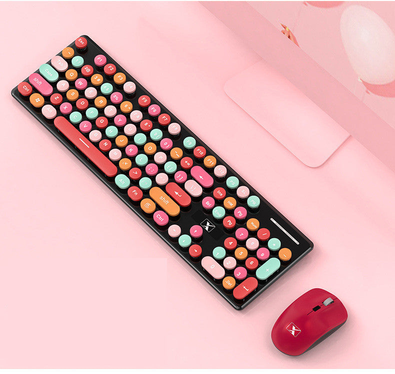 Rechargeable Candy Lipstick N620 Wireless Keyboard Mouse Set