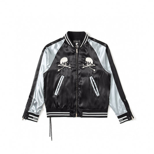 Heavy Industry Embroidered Satin Baseball Jacket