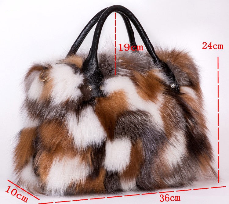 Sac à bandoulière en cuir de vachette et laine avec ceinture décorative