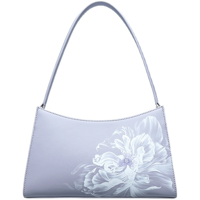 Sac à main en cuir violet clair pour enseignants, mères et aînés – Cadeau de la Fête de la Mi-Automne