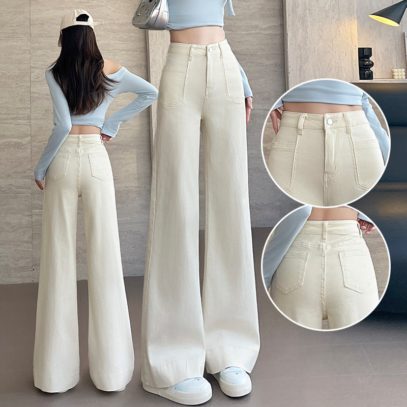 Women's High Waist Slimming Loose Straight Jeans