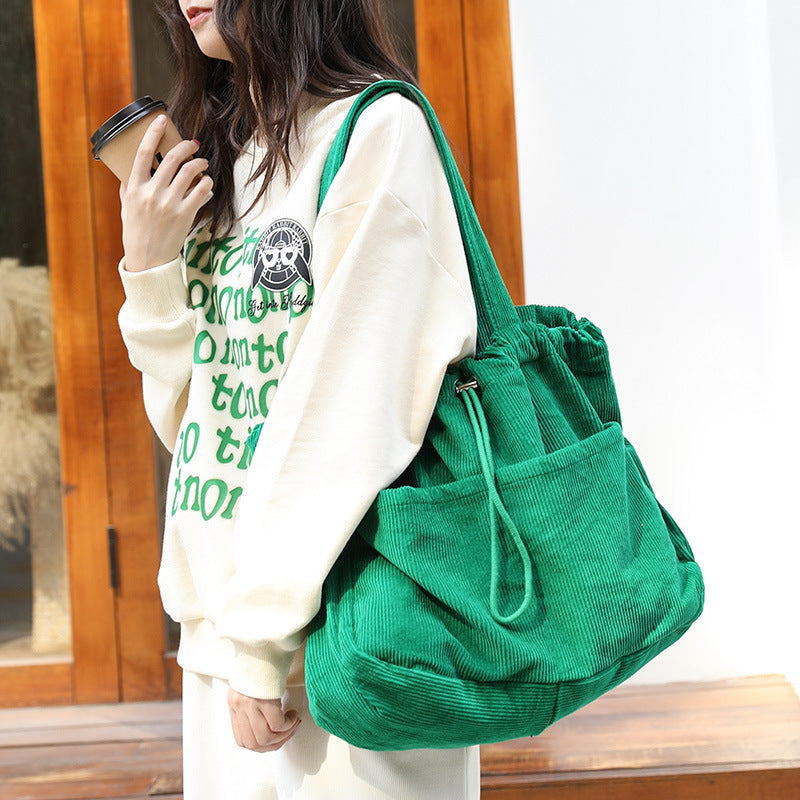 Drawstring Multi-pocket Handbag for Women