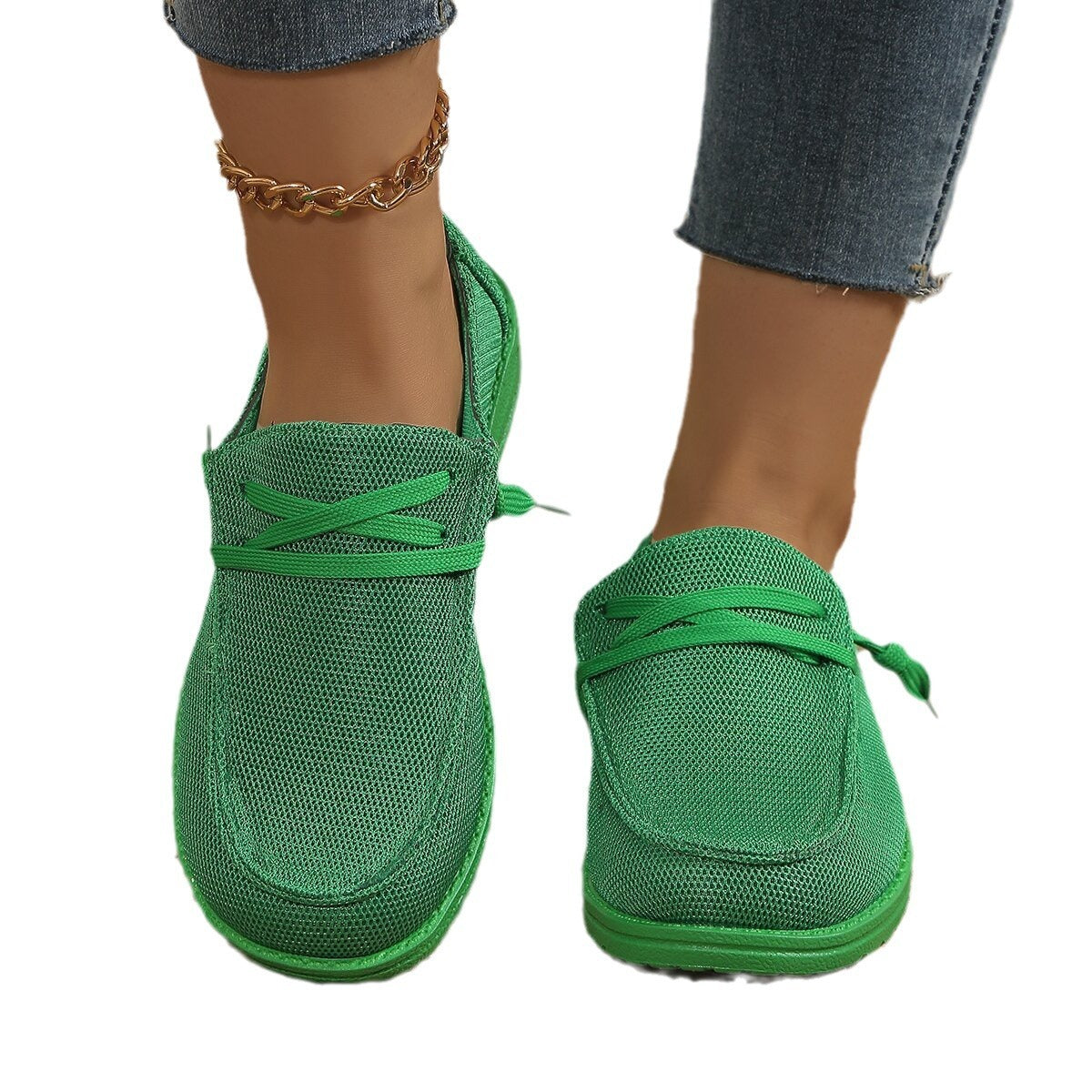 Mocassins plats à lacets décontractés grande taille pour femmes