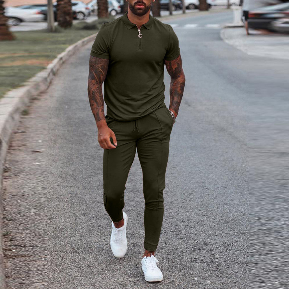 Ensemble Homme Été Casual Slim Fit T-Shirt & Pantalon