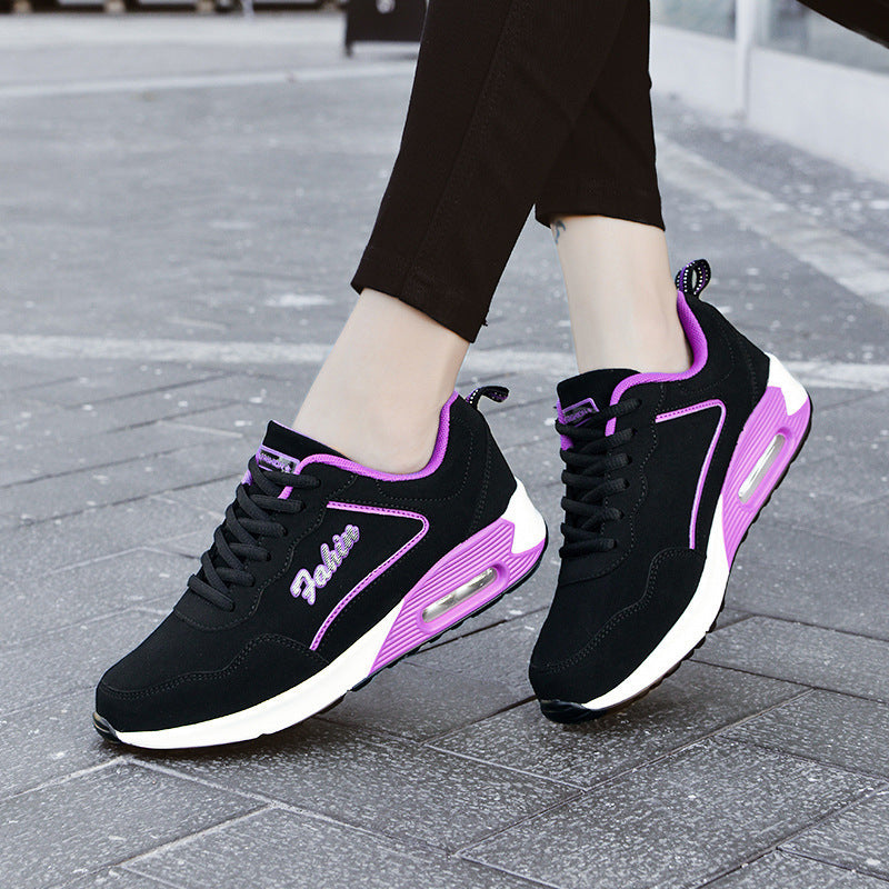 Plus Size Spring Leather Air Cushion Sports Shoes