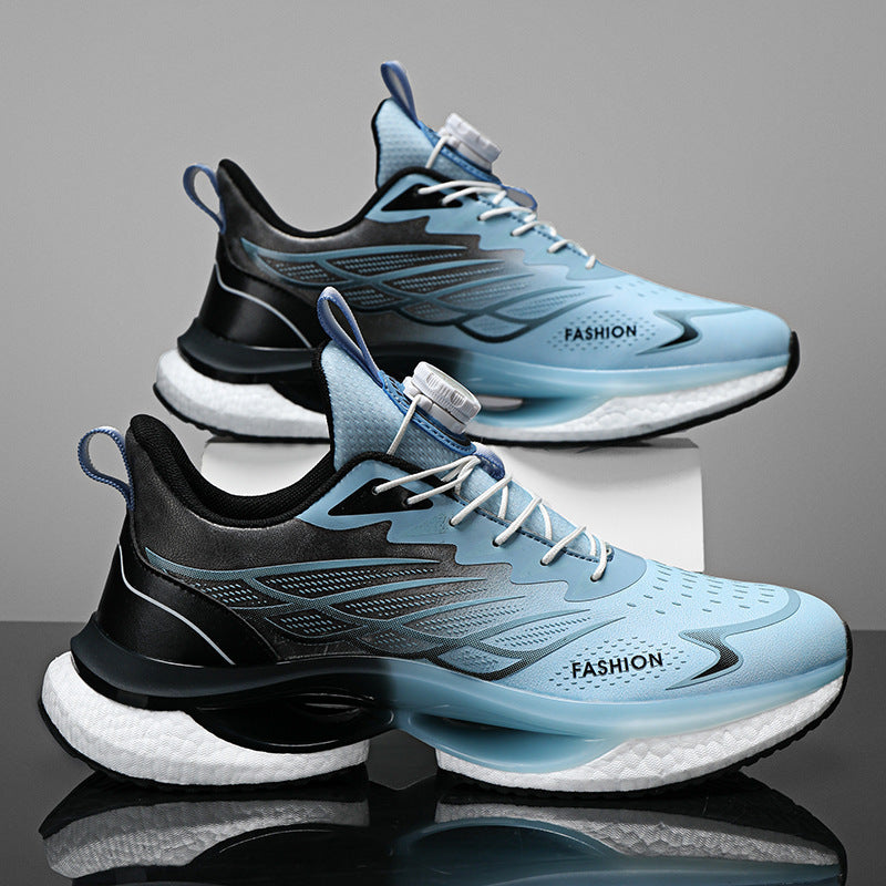 Rotating Button Men's Running Sneakers Lightweight Breathable