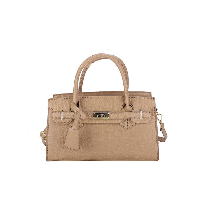 Crocodile Pattern Kelly Hard PU Handbag for Women