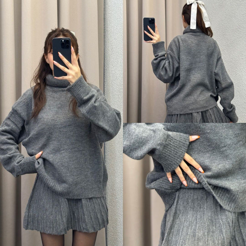 Ensemble deux pièces pour femme : pull et jupe courte, taille mi-haute, XS-XXXL