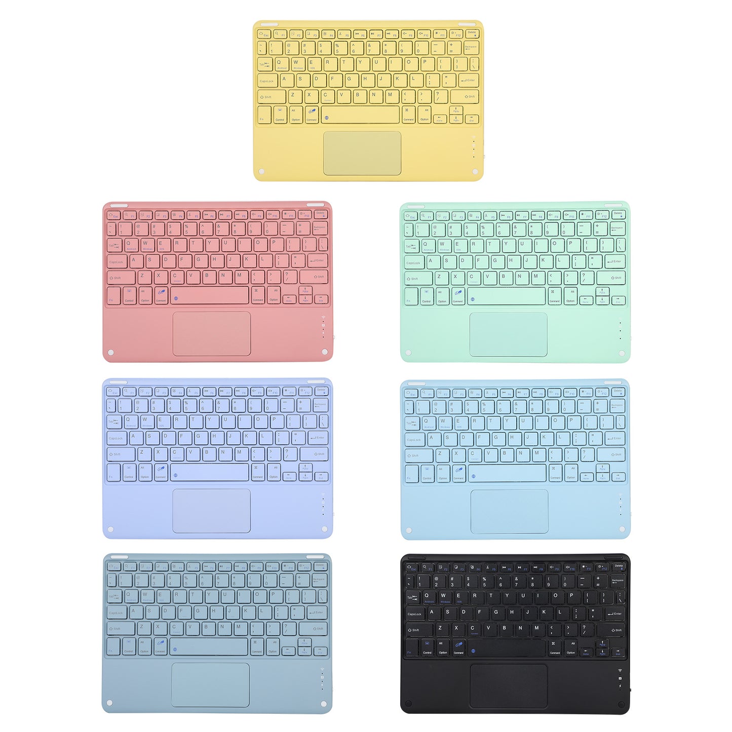 Colorful Magnetic Wireless Bluetooth Keyboard 24.5x18cm Rechargeable Battery