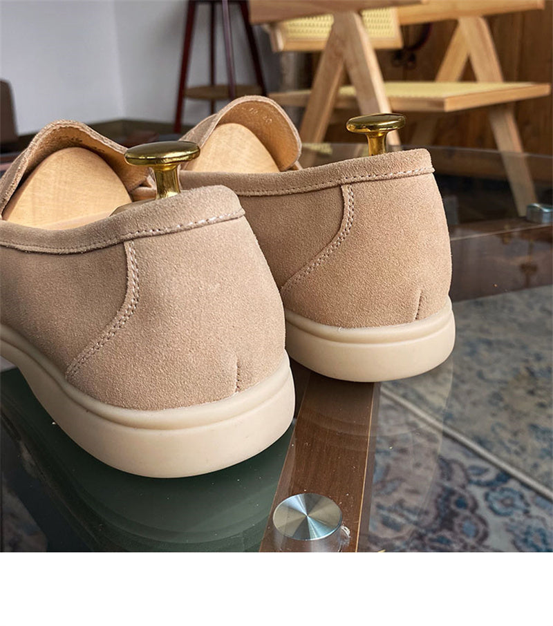 Handmade Genuine Leather Men's Casual Apricot Shoes Size 38-44