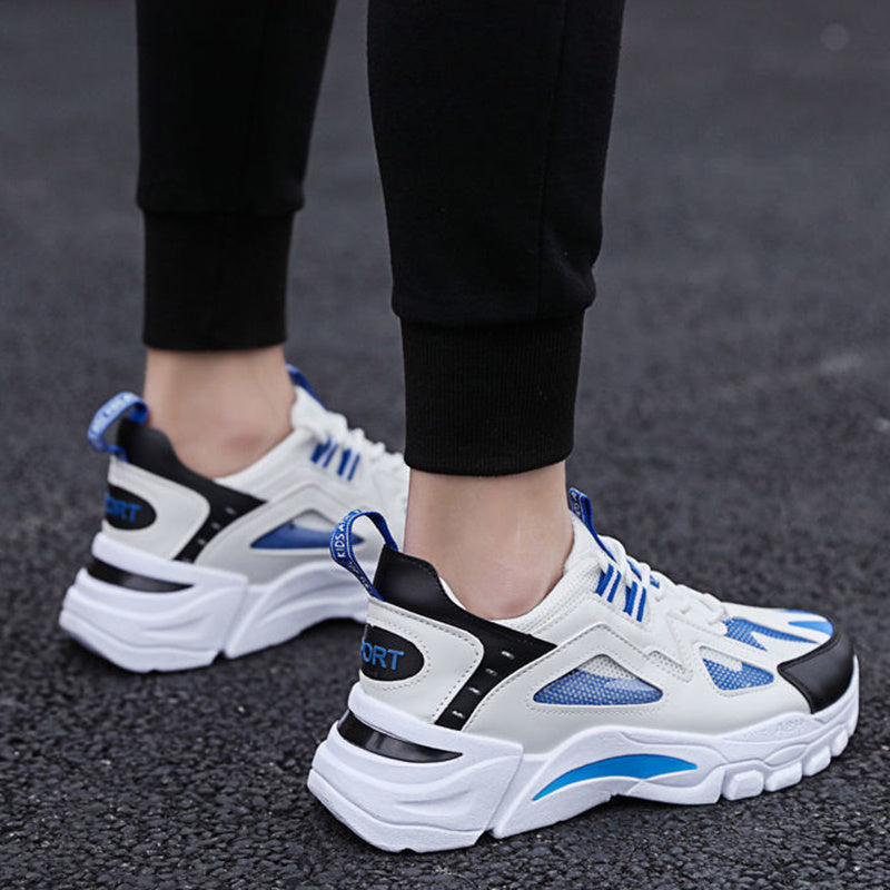 Men's White Non-Slip Sports Sneakers for Walking & Running
