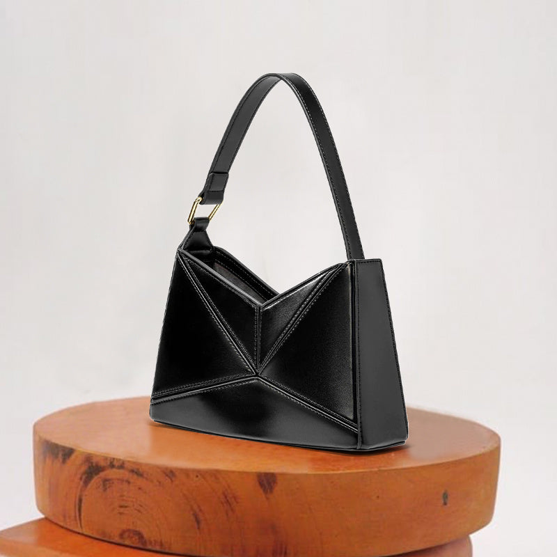 Plain Color Patchwork One-shoulder Bag