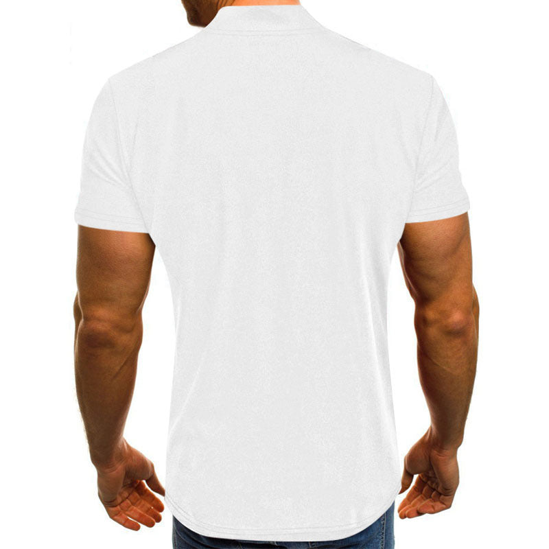 Men's Sports Polo Shirt with Zipper Pocket