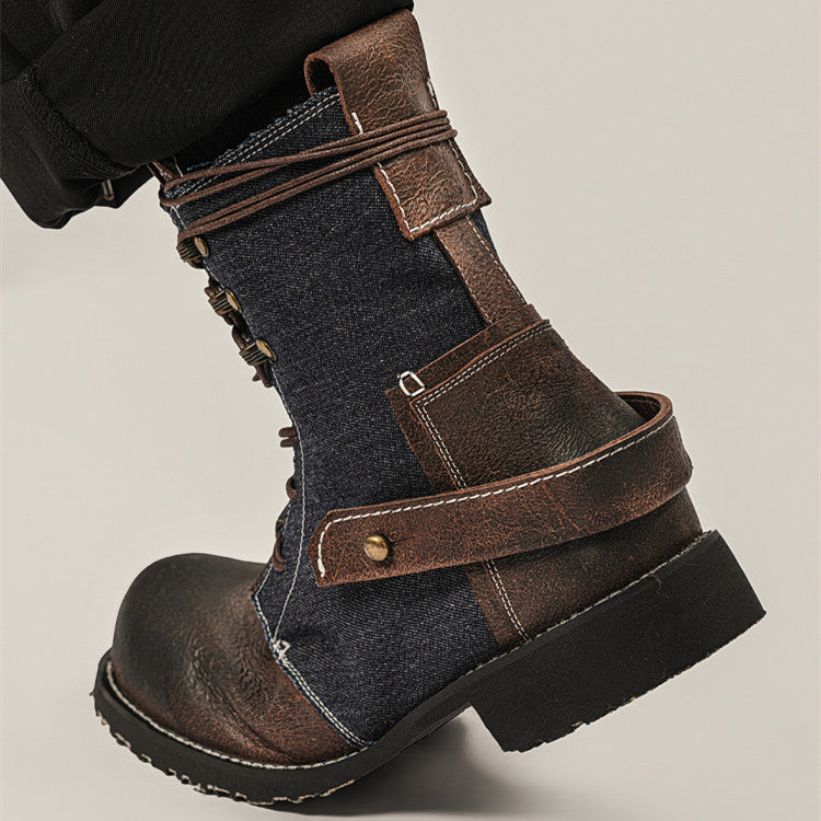 Outdoor Vintage Japanese Canvas Martin Boots