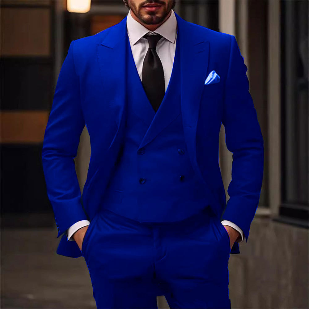 Plus Size Three-Piece Cotton Blend Dress Suit