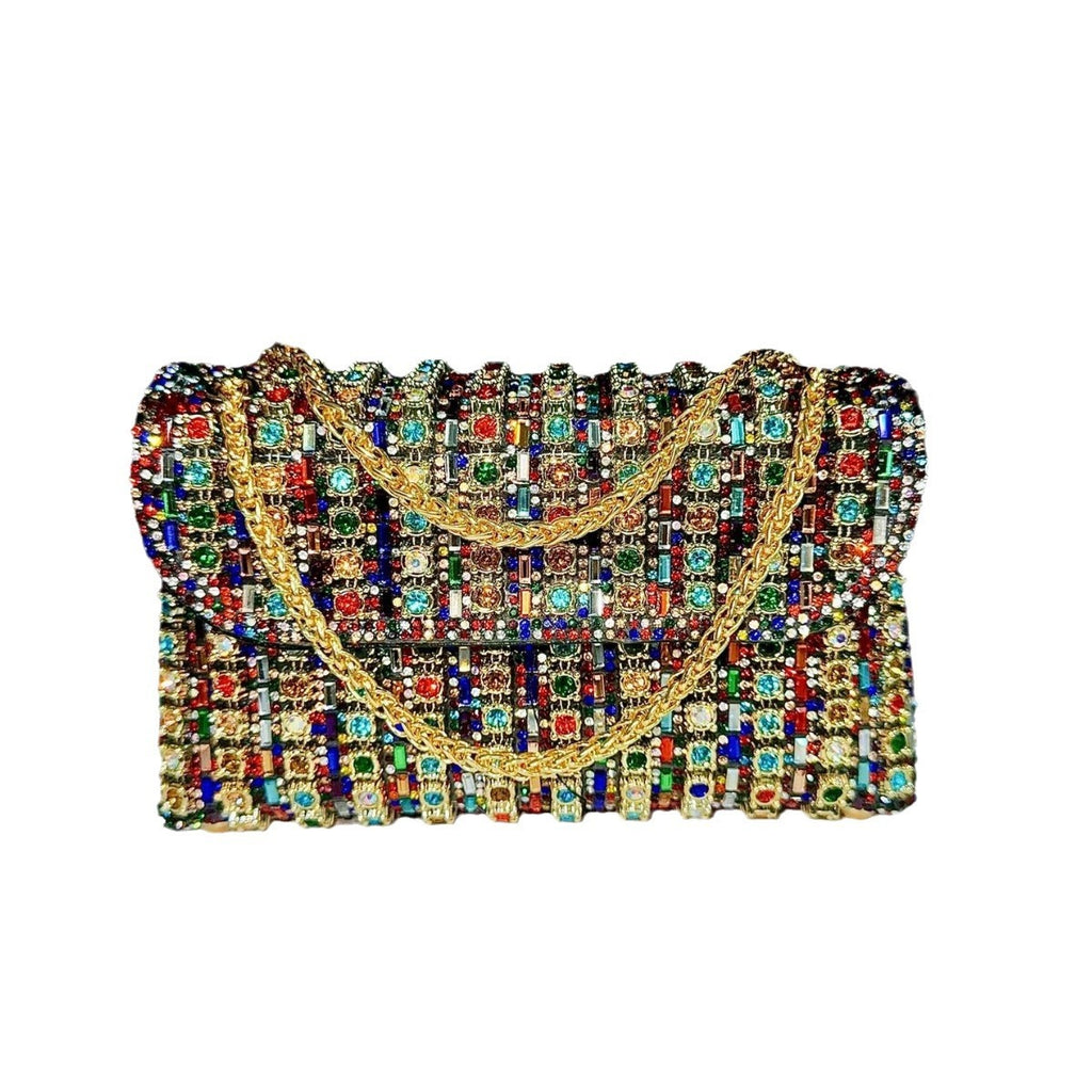 Full Diamond Handbag European American Retro Polyester