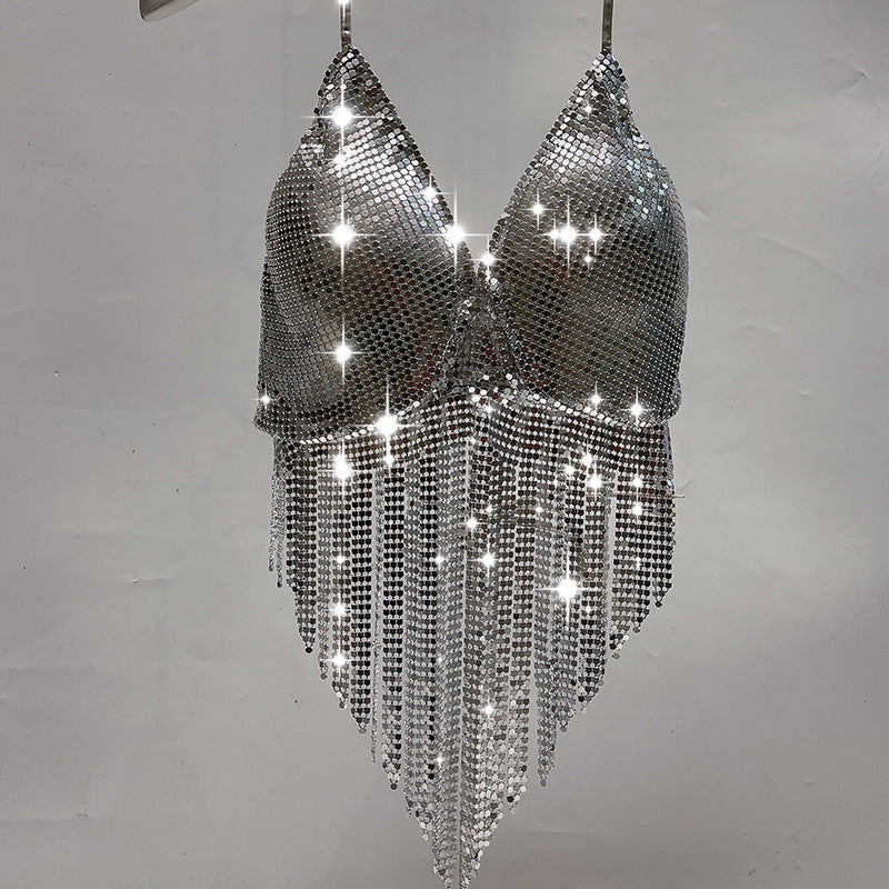 Fashion Metal Aluminum Bra Top Heavy Industry Style