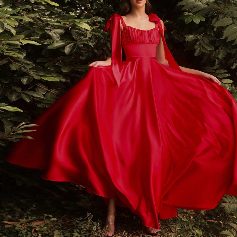 Robe de soirée sans manches en polyester pour demoiselle d'honneur
