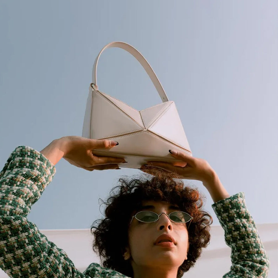 Plain Color Patchwork One-shoulder Bag