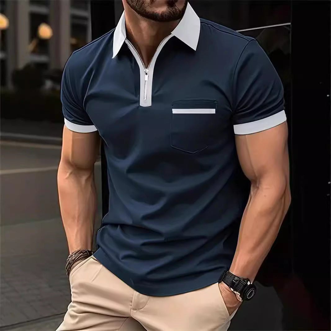 Men's Casual Short Sleeve Chest Pocket Shirt