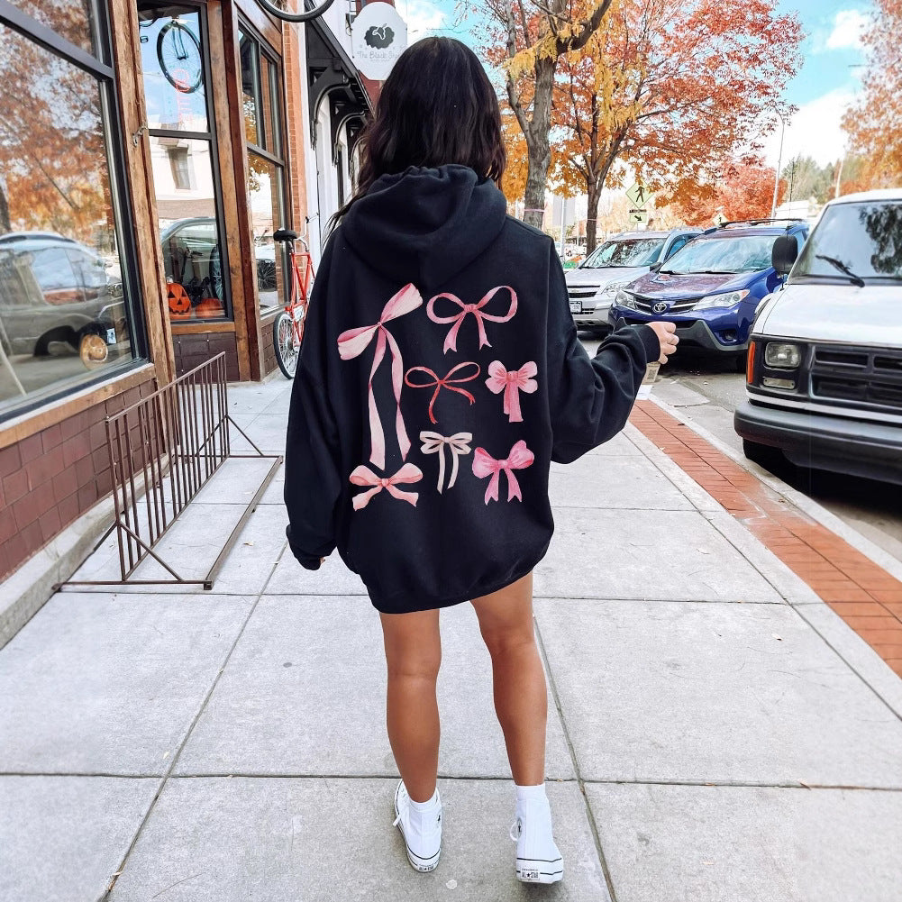Pull à capuche à épaules tombantes pour femme