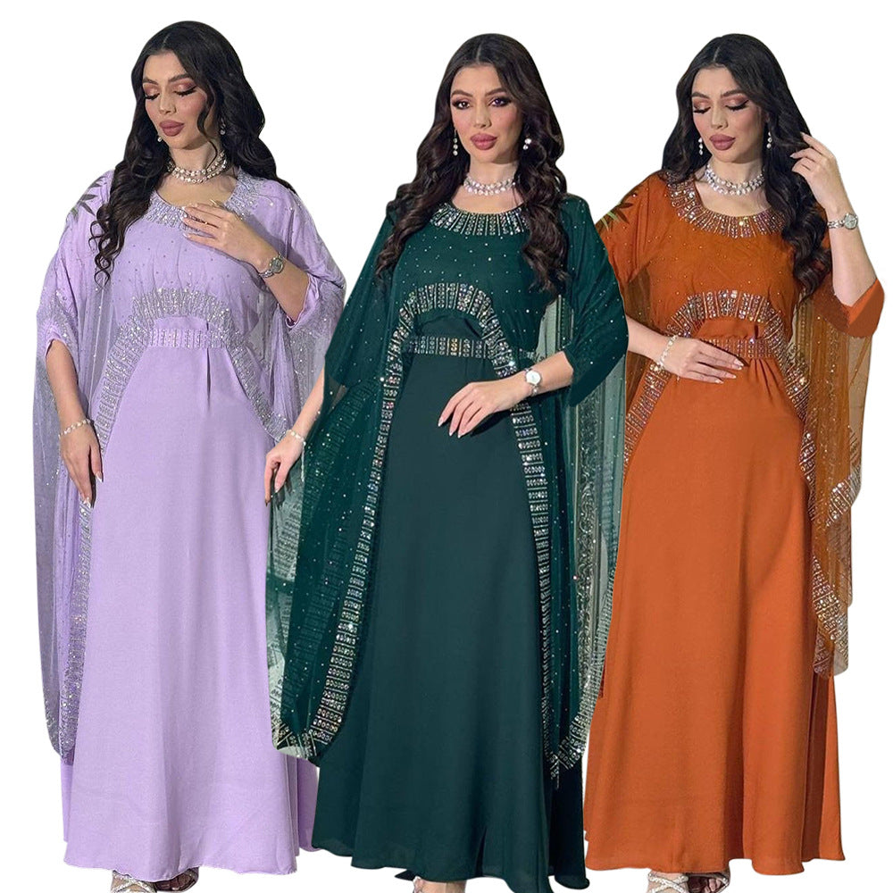 Arab Women's Diamond Dress Dinner Robe