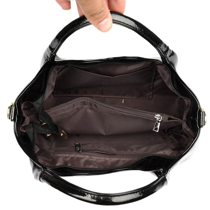 Sac de banlieue en cuir véritable brillant de qualité supérieure
