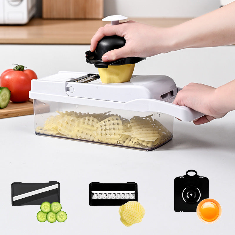 Multi-Function Vegetable Chopper 15-26 Piece Set Black & White