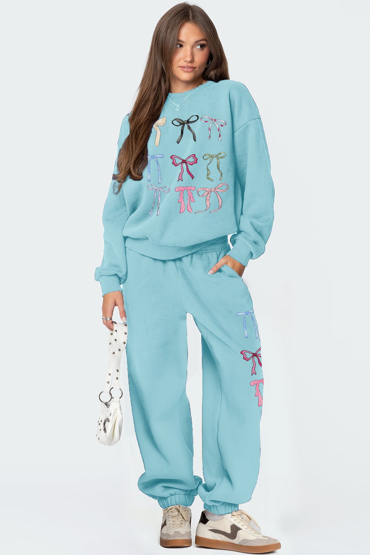 Pulls amples à col rond et manches longues pour femmes