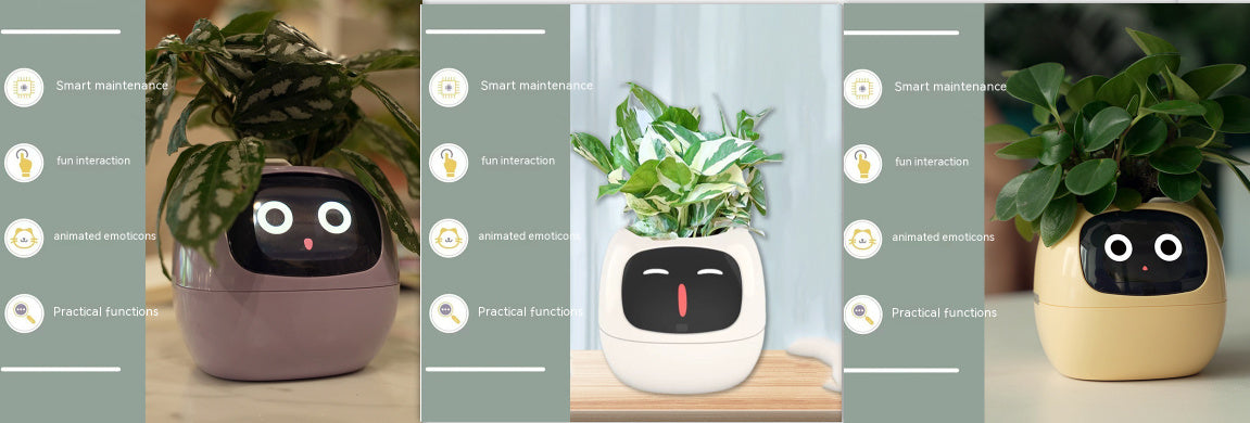 Smart Planter with 7 Sensors & AI Chips for Easy, Fun Plant Care – Over 49 Expressions