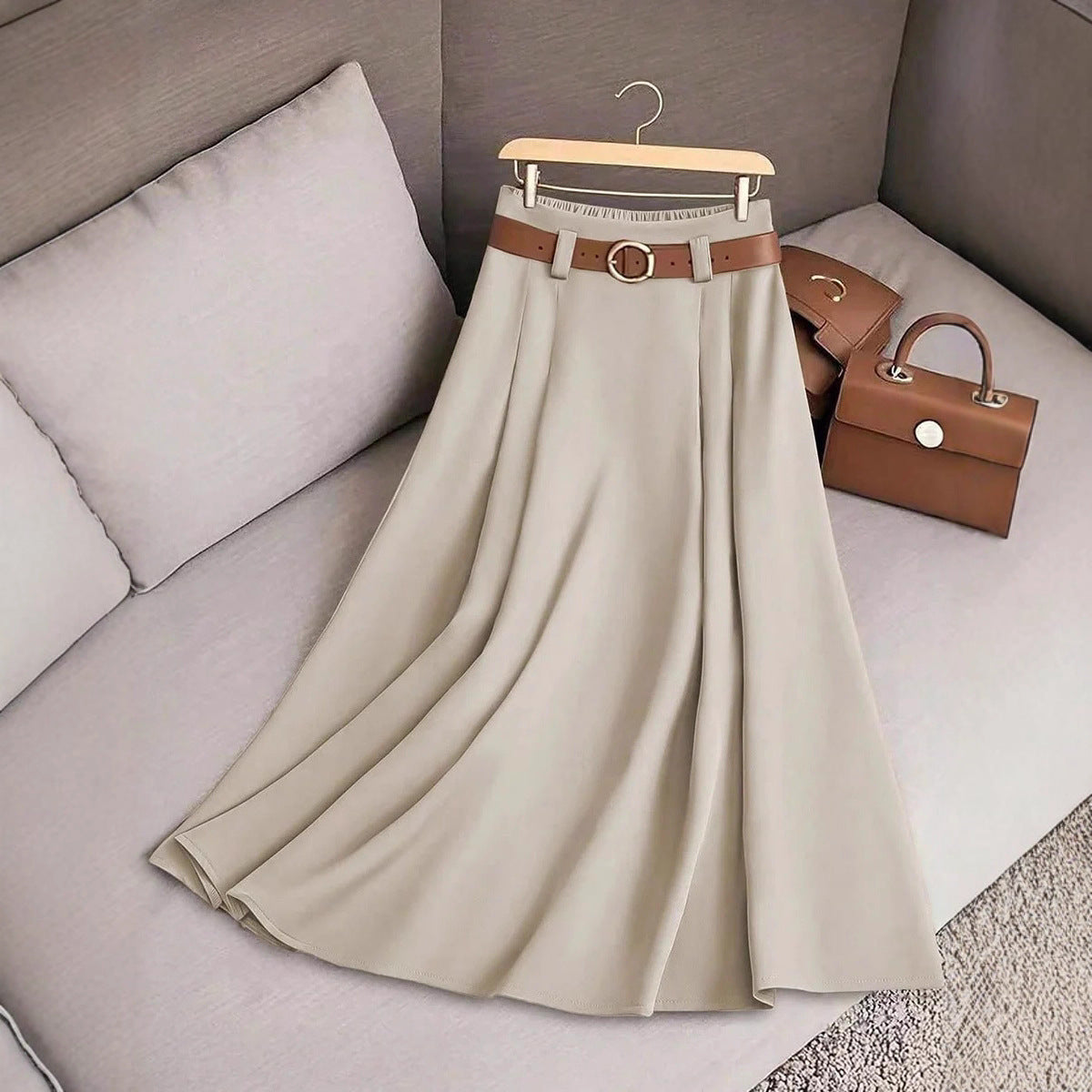 Women's Casual Pleated Skirt in Multiple Colors, Sizes S-XL
