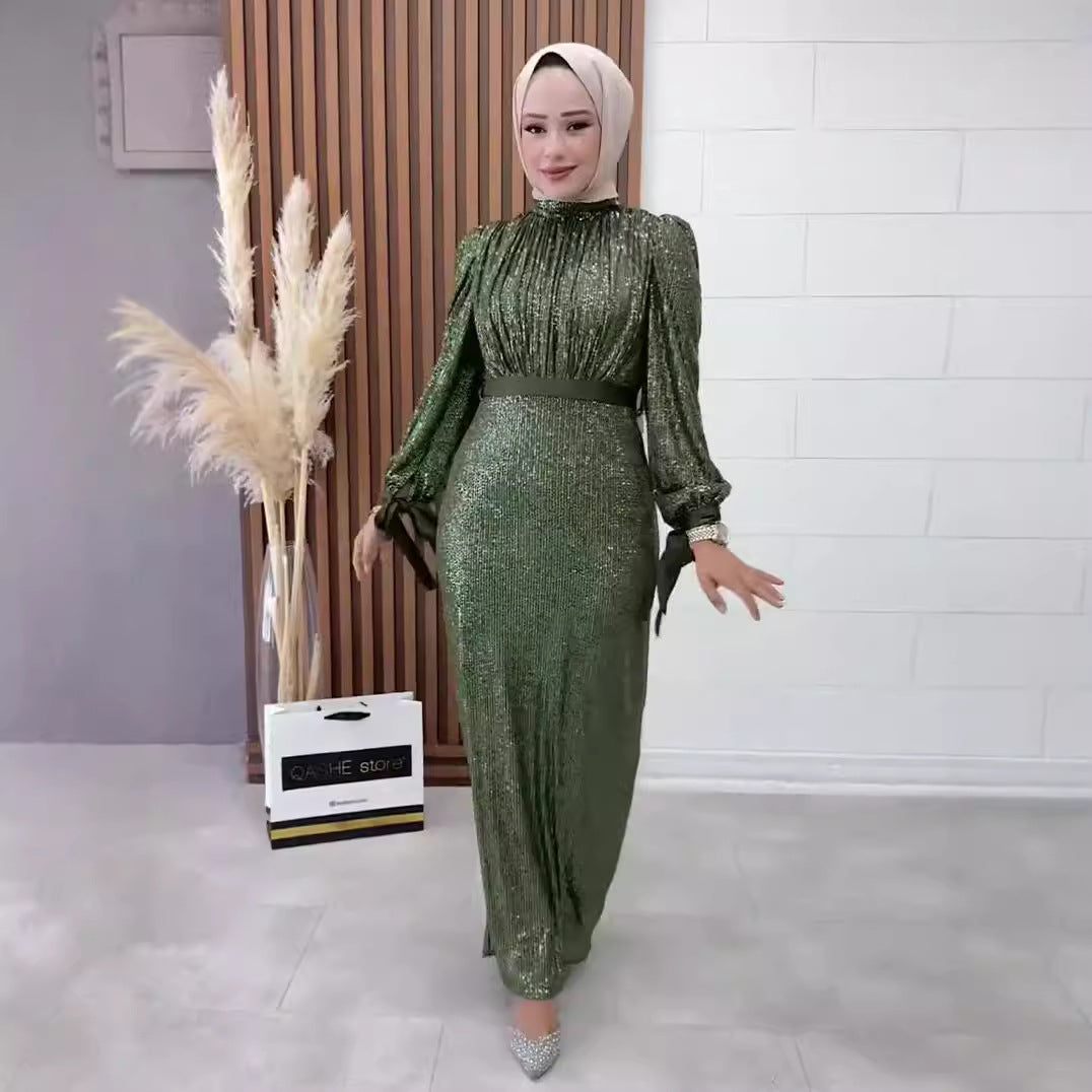 Autumn Solid Color Long Sleeve Loose for Muslim Women