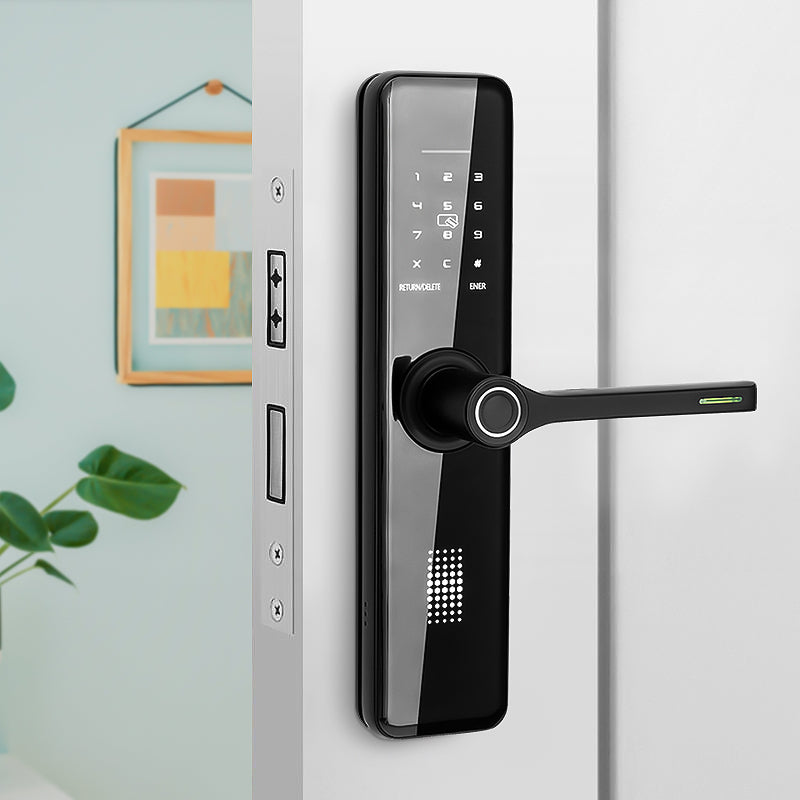 Smart Aluminum Door Lock with NFC, Fingerprint & Card Access – Keyless for Glass & Wood Doors
