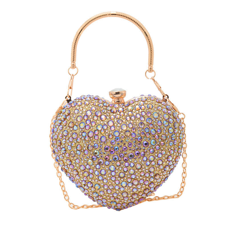 Sac à bandoulière croisé en chaîne incrustée de diamants