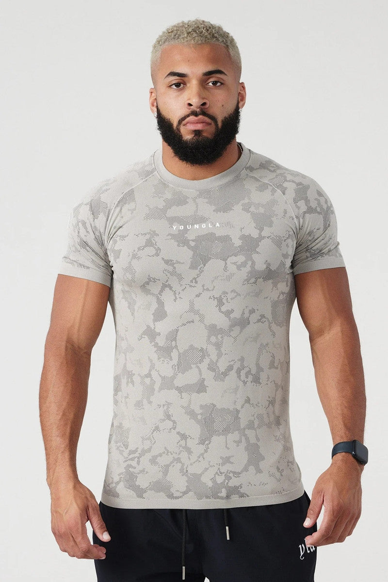 T-shirt de sport camouflage d'entraînement pour homme