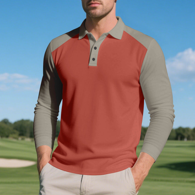 Golf Lapel Long-Sleeve Bottoming Shirt