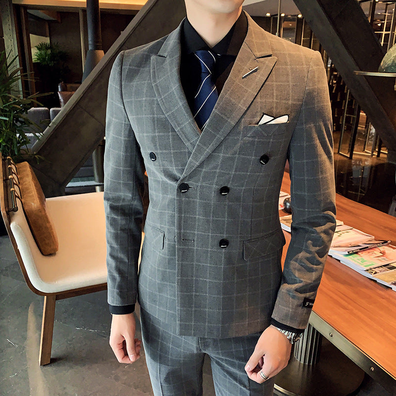 Men's Slim-Fit Casual Business Three-Piece Suit for Ceremony