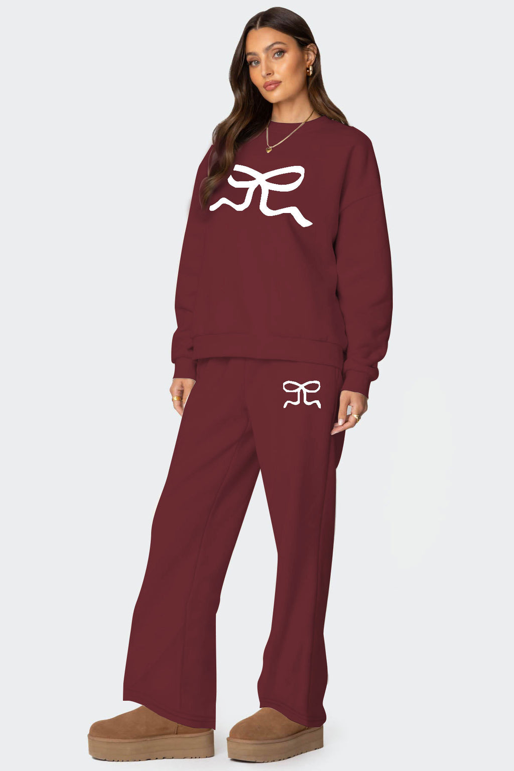 Women's Round Neck Long Sleeve Loose Thick Sweater