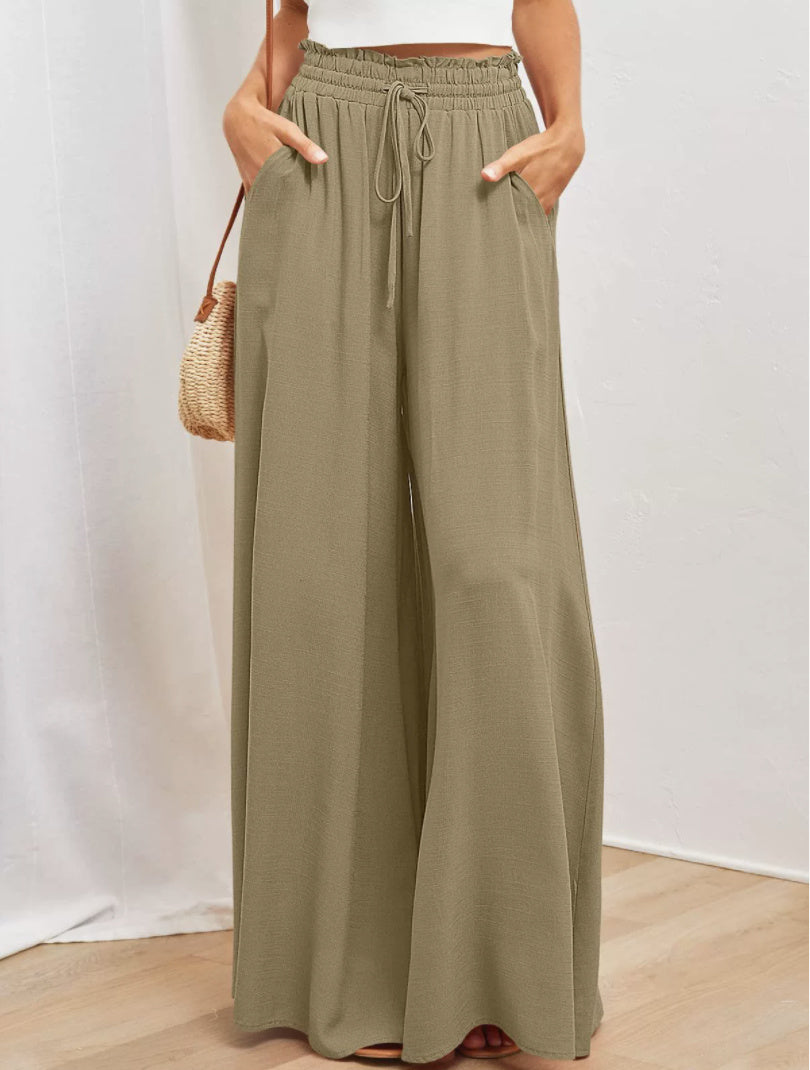 Women's Loose Wide-leg Pants With Pockets