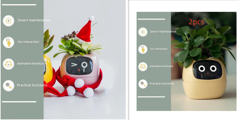Smart Planter with 7 Sensors & AI Chips for Easy, Fun Plant Care – Over 49 Expressions