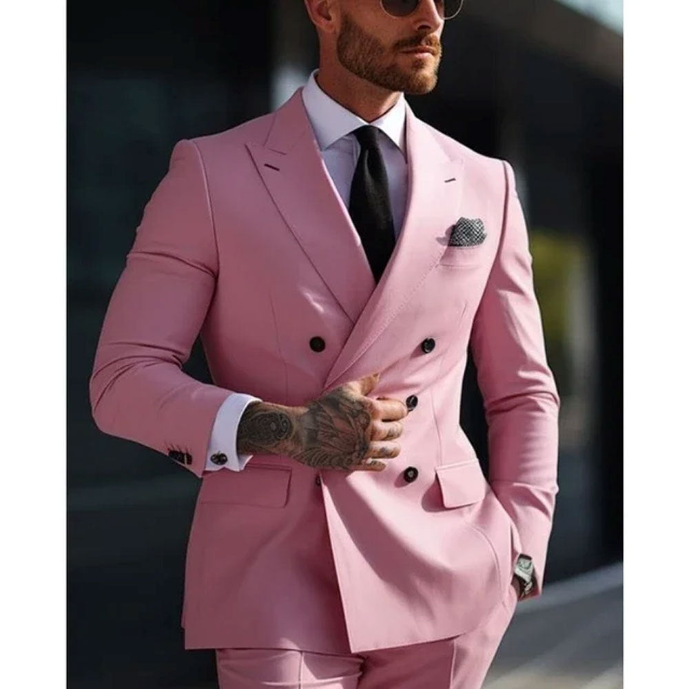 Men's Slim Fit Two-Piece Business Casual Suit Set