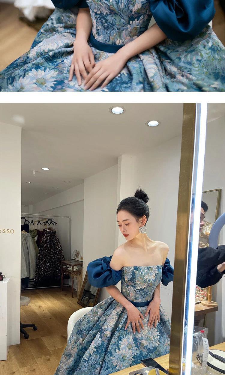 Robe de soirée formelle de fiançailles pour la mariée avec une texture sophistiquée